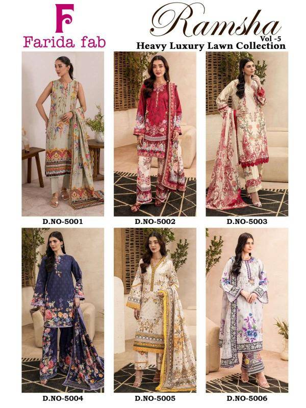 Farida fab ramsha vol 5 pakistani Suits wholesale market in Delhi
